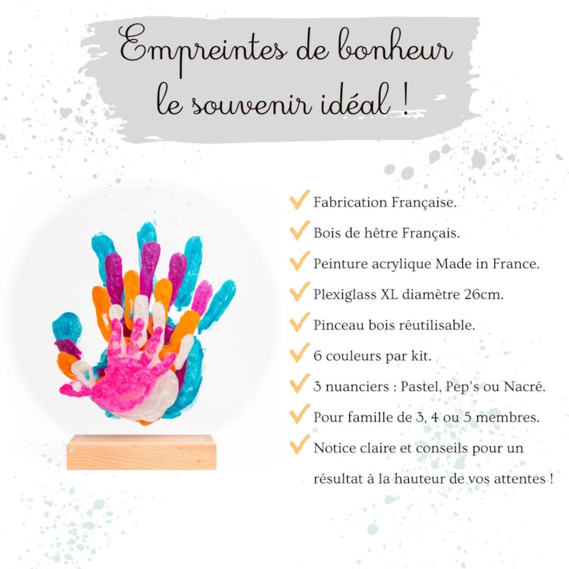 Kit empreintes de mains pour 5 nacré (Louyou) - Image 3