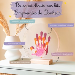 Kit empreinte de mains 4 pers. Nacré