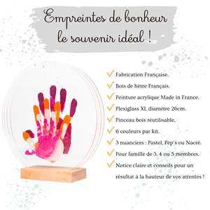 Kit empreinte de mains 4 pers. Nacré