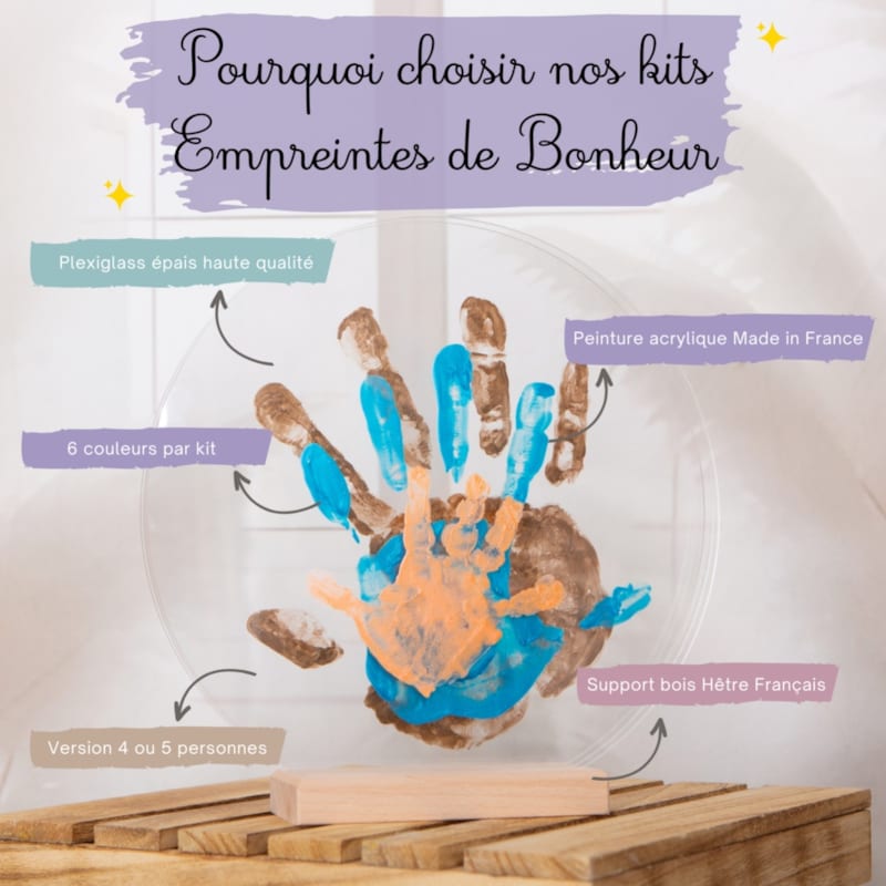 Kit empreinte de mains  3 pers. Nacré (Louyou) - Image 1