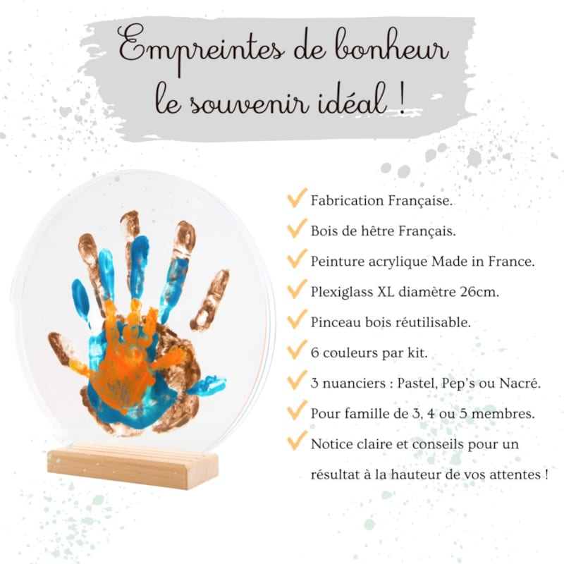 Kit empreinte de mains  3 pers. Nacré (Louyou) - Image 3