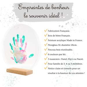 Kit empreinte de mains  3 pers. Pastel