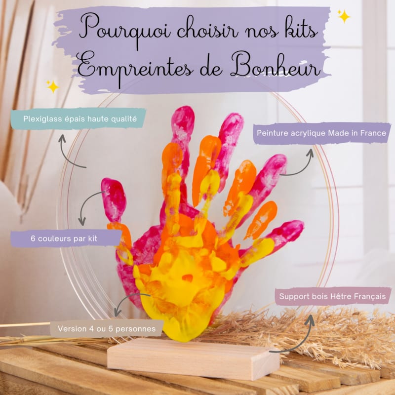 Kit empreinte de mains famille de 3 peps (Louyou) - Image 1