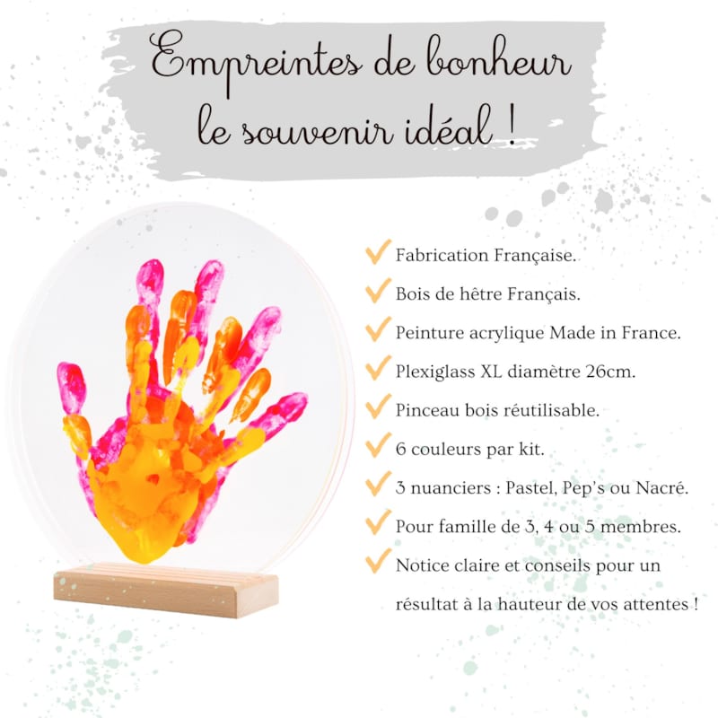 Kit empreinte de mains famille de 3 peps (Louyou) - Image 3