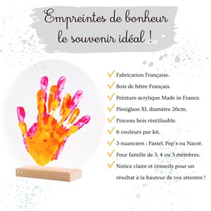 Kit empreinte de mains famille de 3 peps