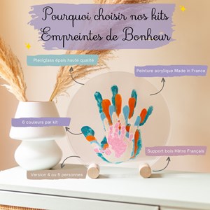 Kit empreinte de mains 5 pers. Pastel
