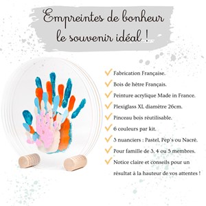 Kit empreinte de mains 5 pers. Pastel
