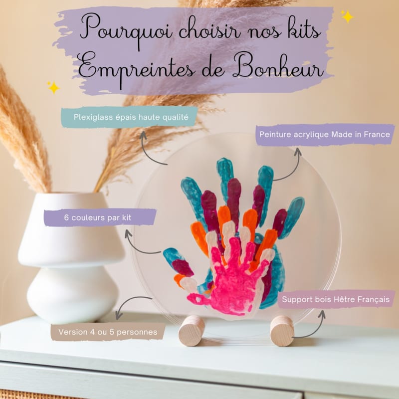 Kit empreintes de mains 5 pers. Nacré (Louyou) - Image 1