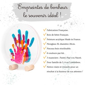 Kit empreintes de mains 5 pers. Nacré