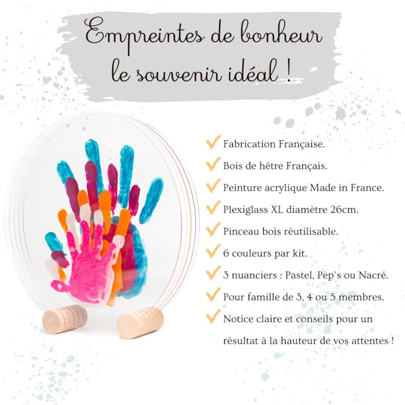 Kit empreintes de mains 5 pers. Nacré (Louyou) - Image 3
