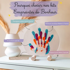 Kit empreinte de mains 4 pers. Nacré