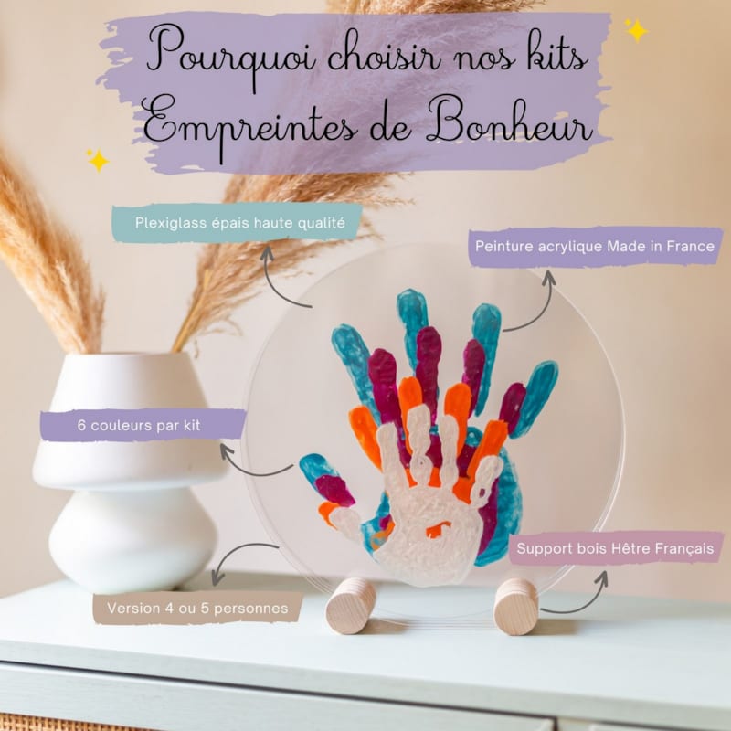 Kit empreinte de mains 4 pers. Nacré (Louyou) - Image 1