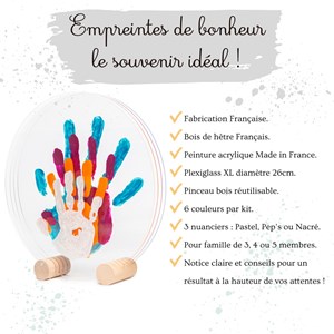 Kit empreinte de mains 4 pers. Nacré