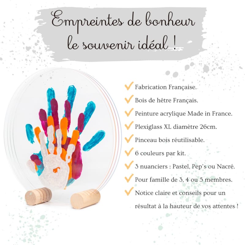 Kit empreinte de mains 4 pers. Nacré (Louyou) - Image 3
