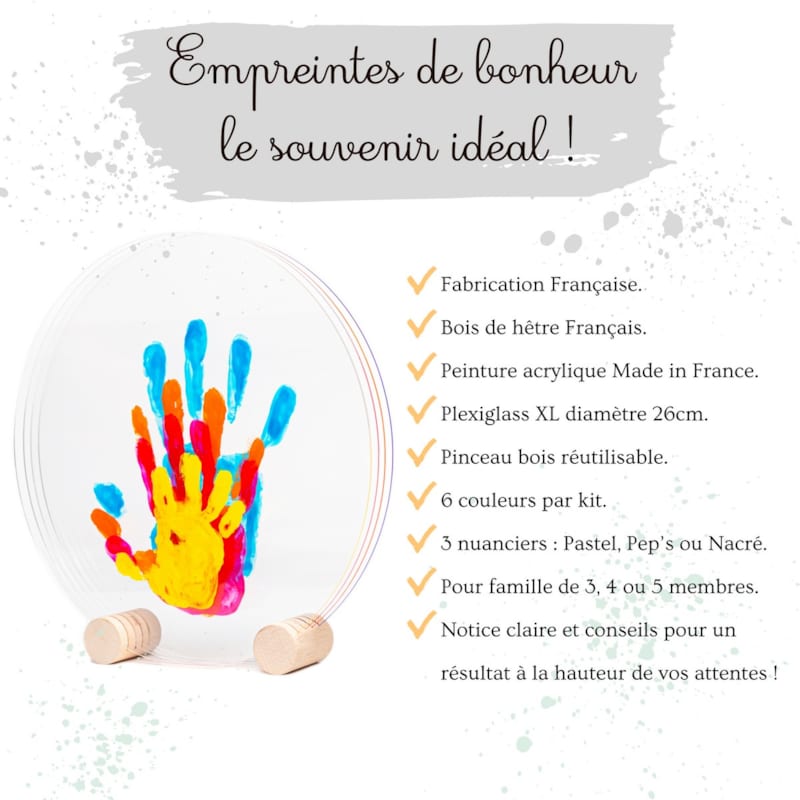 Kit empreinte de mains famille de 4 peps (Louyou) - Image 3