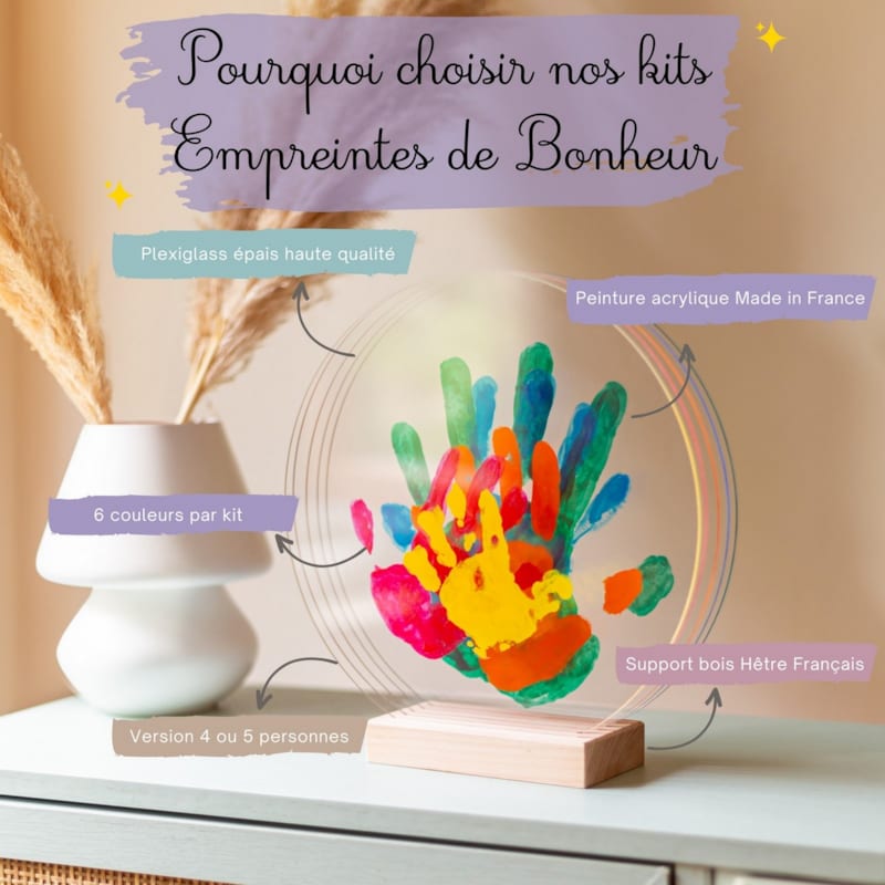 Kit empreinte de mains famille de 5 peps (Louyou) - Image 1
