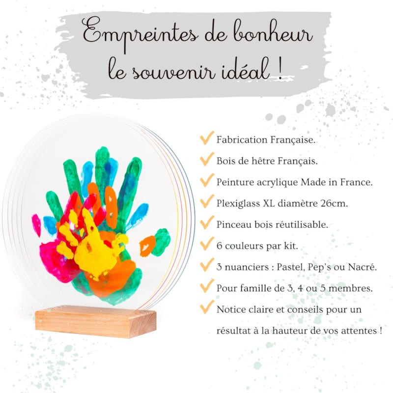 Kit empreinte de mains famille de 5 peps (Louyou) - Image 3