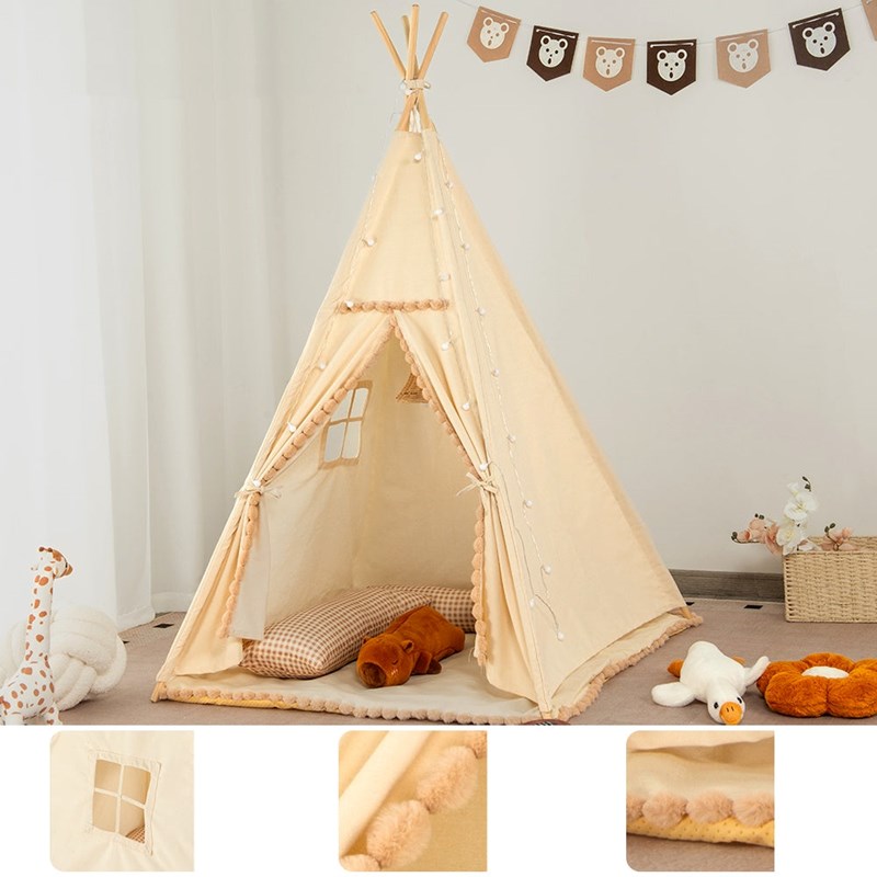 Tipi avec pompons pour enfant (Babykare) - Image 1