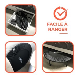 Mini trampoline fitness double barre jum