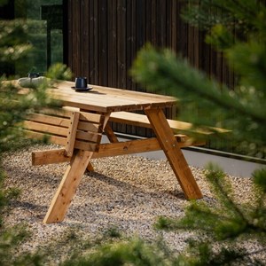 Table pique-nique bois pliante – brun