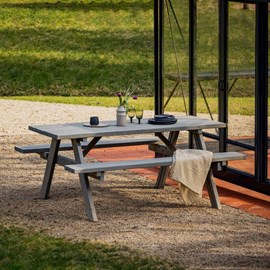 Table pique-nique bois pliante – gris