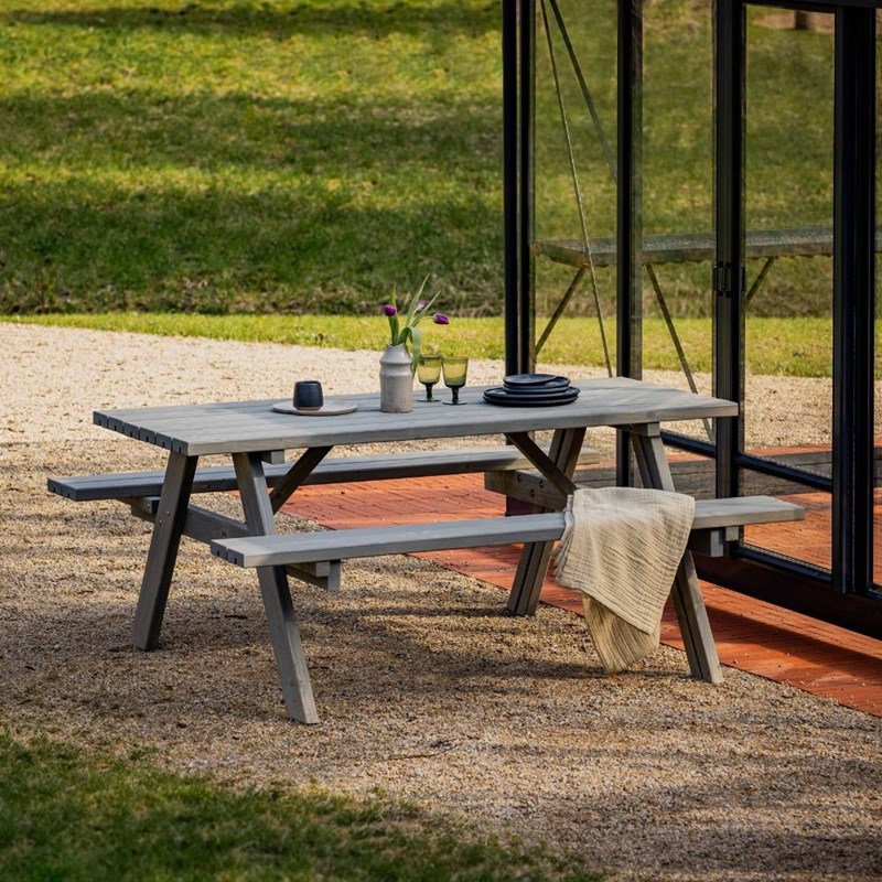 Table pique-nique bois pliante – gris