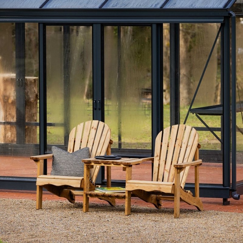 Banc double adirondack bois – brun