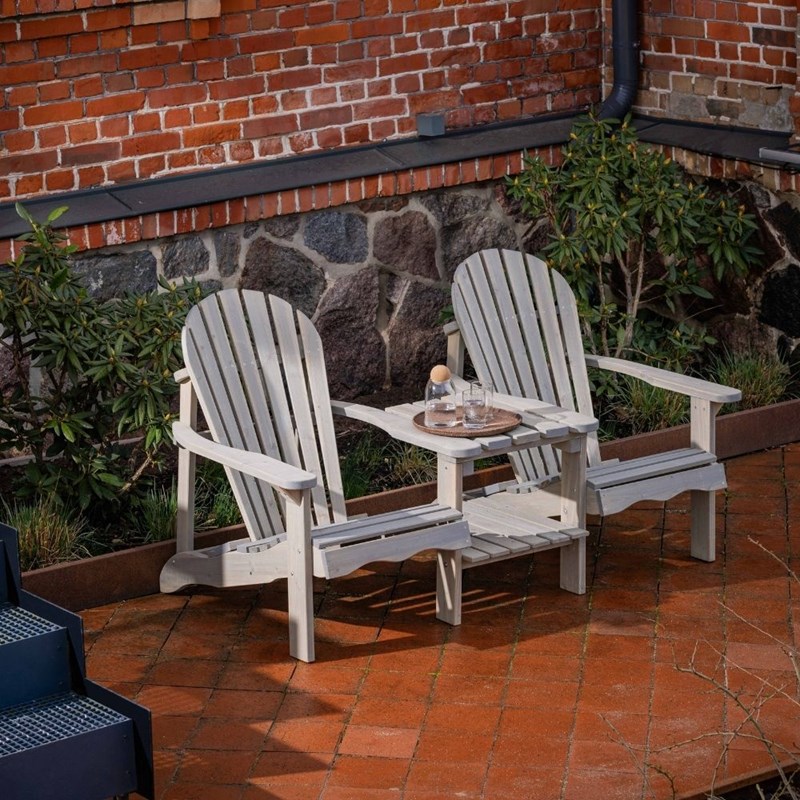 AMATA - Banc double adirondack bois – gris