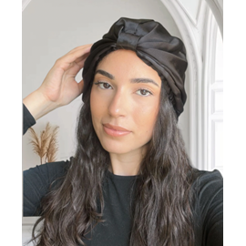 Bonnet de nuit en soie noir