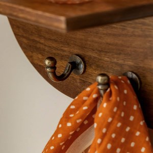 Miroir ovale manguier foncé