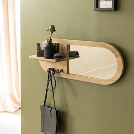 Miroir ovale manguier clair