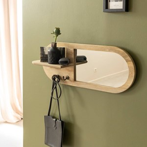 Miroir ovale manguier clair