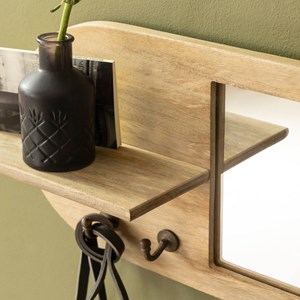 Miroir ovale manguier clair
