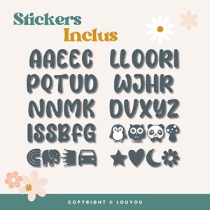 3 cubes 5x5cm + 47 stickers gris