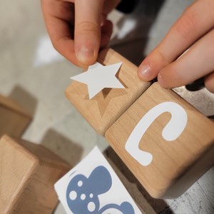 3 cubes 5x5cm + 47 stickers gris