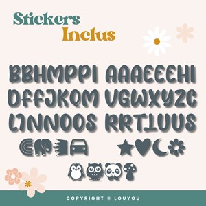 4 cubes 5x5cm + 55 stickers gris