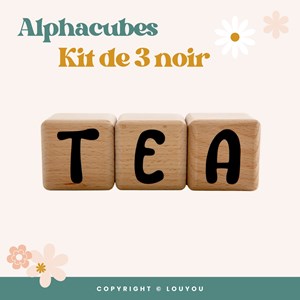 3 cubes 5x5cm + 47 stickers noirs