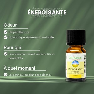 Synergie d'huile essentielle energisante