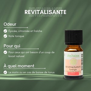 Synergie d'huile essentielle revitalisante