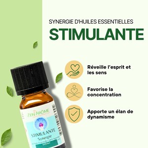 Synergie d'huile essentielle stimulante