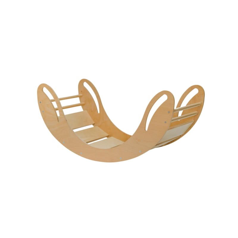 Bascule montessori smile en bois sans coussin marron (Lunatoys) - Image 1