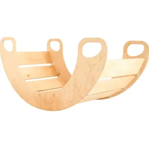 Lunatoys - Bascule montessori classique en bois sans coussin marron
