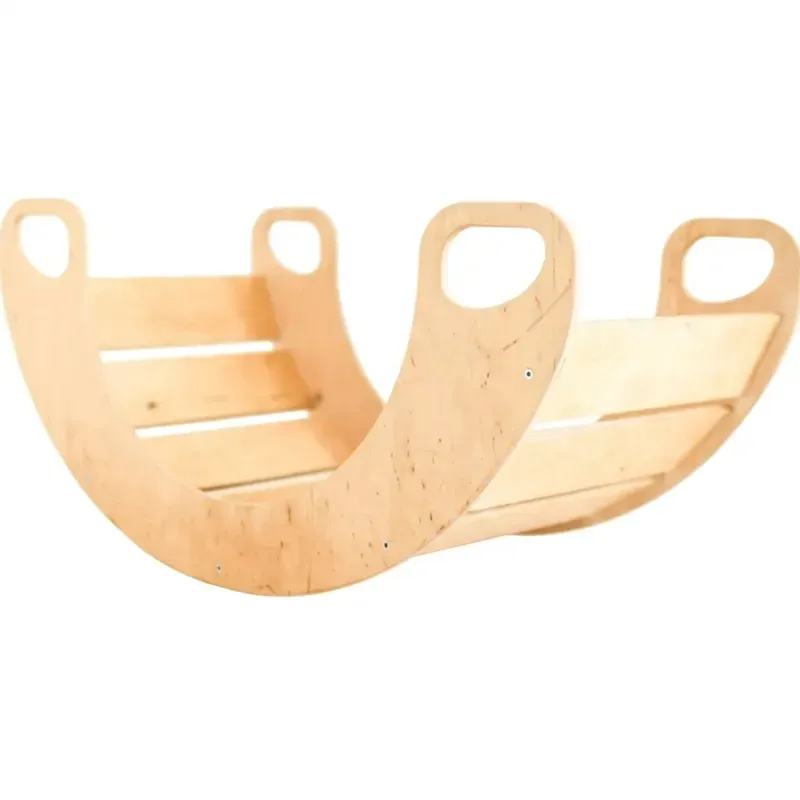 Bascule montessori classique en bois sans coussin marron (Lunatoys) - Couverture