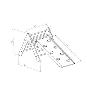 Combo triangle pikler + rampe d'escalade