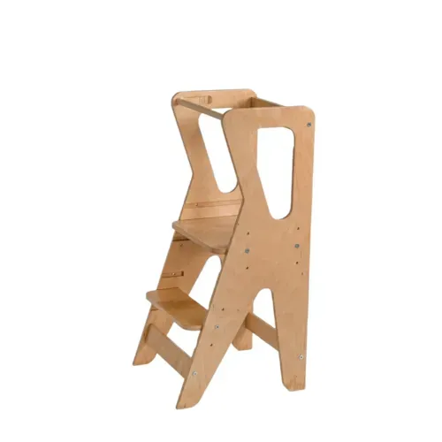 Lunatoys - Tour d'apprentissage montessori réglable pour enfant en bois marron