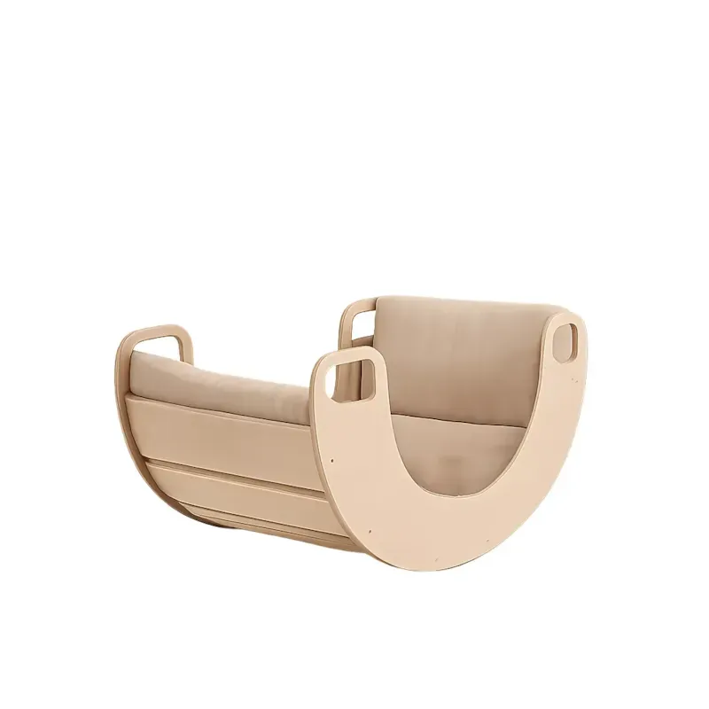 Bascule montessori classique en bois avec coussin marron (Lunatoys) - Couverture