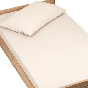 Drap housse gaze de coton uni beige