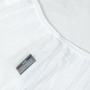 Drap housse gaze de coton uni blanc