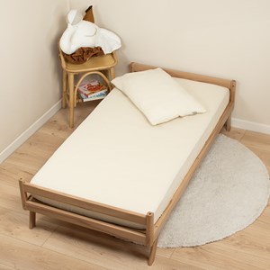 Drap housse gaze de coton uni écru