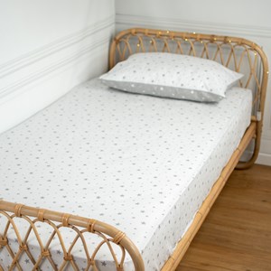 Drap-housse coton stella blanc 90x190 cm